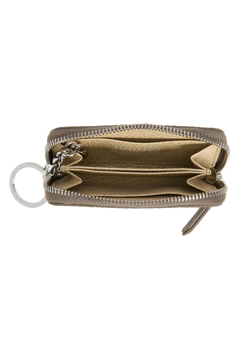 Zip Around Leather Coin Pouch, Alternate, color, TAUPE/ AMANDE
