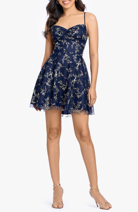 Glitter Lace Back Minidress
