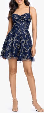 Blondie Nites Glitter Lace Back Minidress