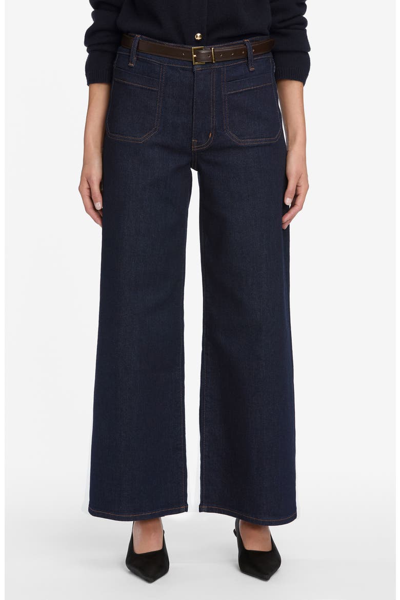 Le Pixie Slim Palazzo Patch Pocket High Waist Wide Leg Jeans, Main, color, RINSE