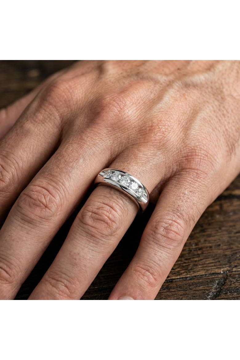 3/4Ct Men's Diamond 5-Stone Wedding Ring Channel Set 10k Gold Lab Grown, Alternate, color, 10k Yellow Gold