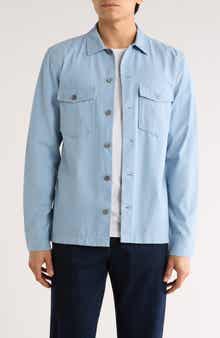 AllSaints Aerial Slim Fit Organic Cotton Shirt Jacket