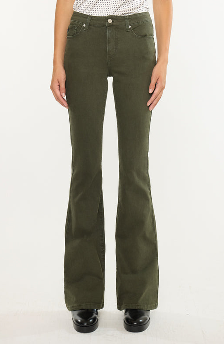 KanCan Olive High Rise Flare Jeans, Main, color, Olive