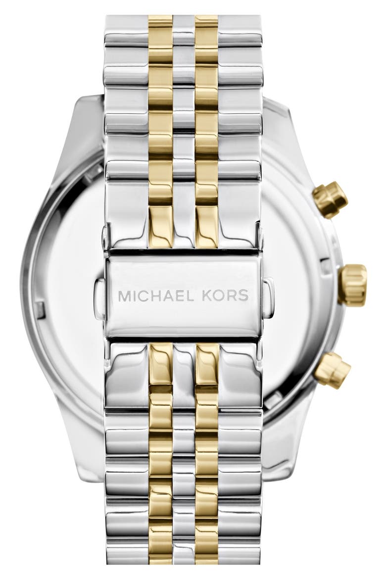 Large Lexington Chronograph Bracelet Watch, 45mm, Alternate, color, SILVER/ GOLD