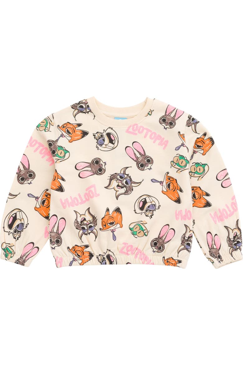 Zootopia Fleece 2-Piece Sweatshirt and Pants Set, Alternate, color, Cream Judy Nick