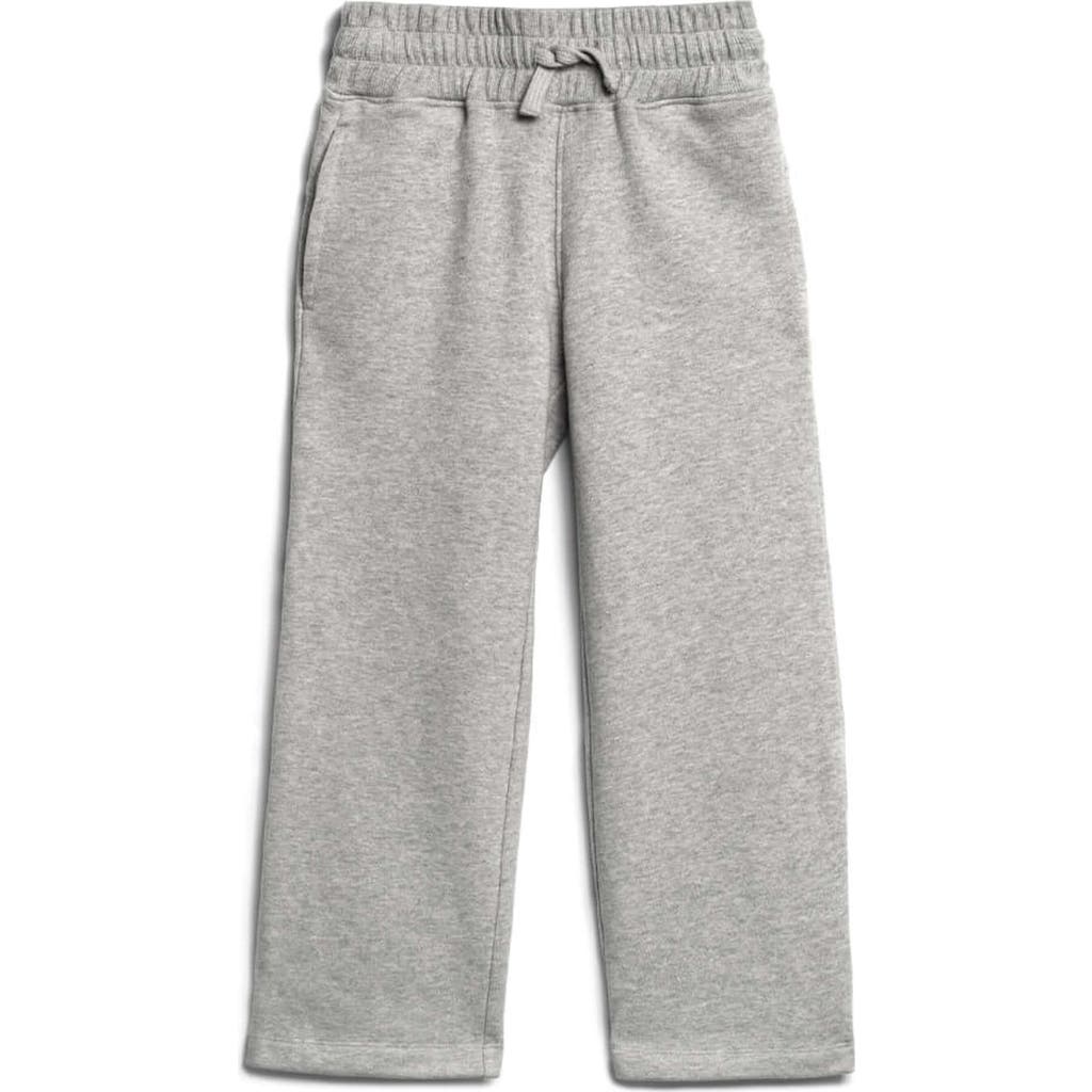Mightly Kids Cozy Organic Cotton Wide Leg Fleece Pants In Gray