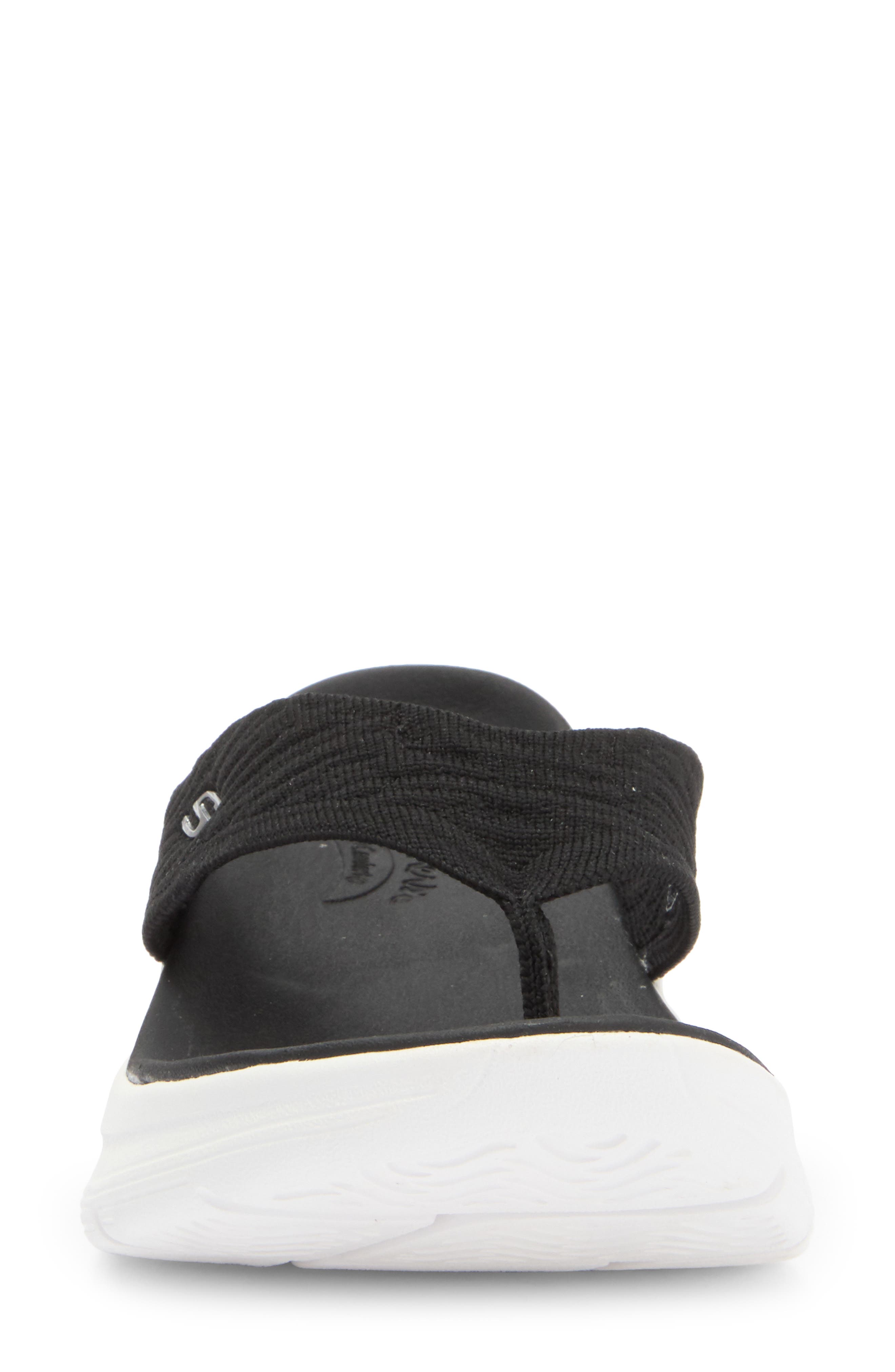SKECHERS Kamaryn Thong Sandal, Alternate, color, Black/ White