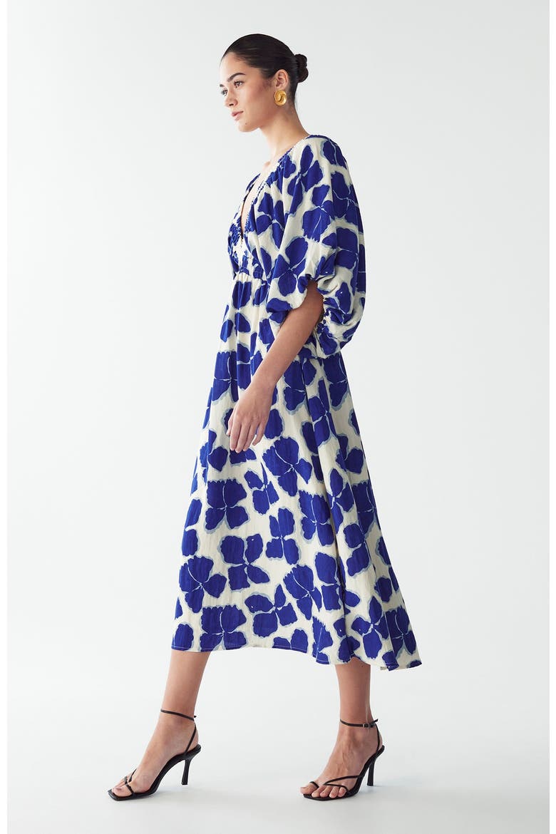 Vera Midi Dress, Alternate, color, Blue Wildflower