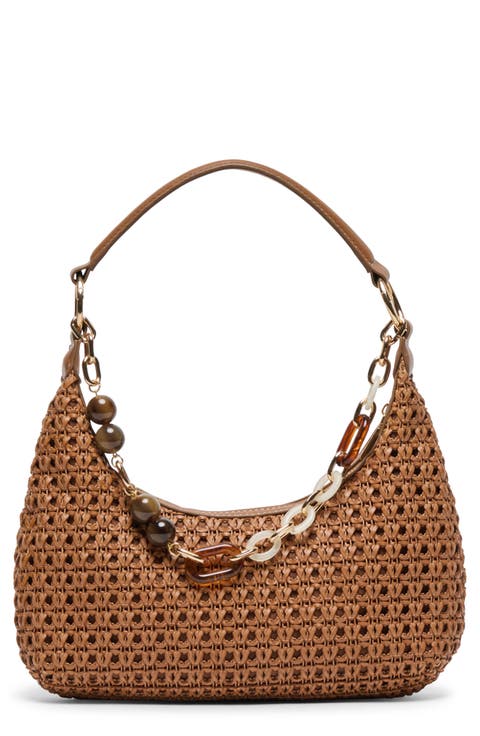 Poppie Woven Faux Leather Shoulder Bag