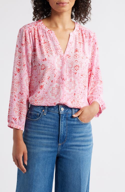 Nydj Pintuck Blouse In Pink