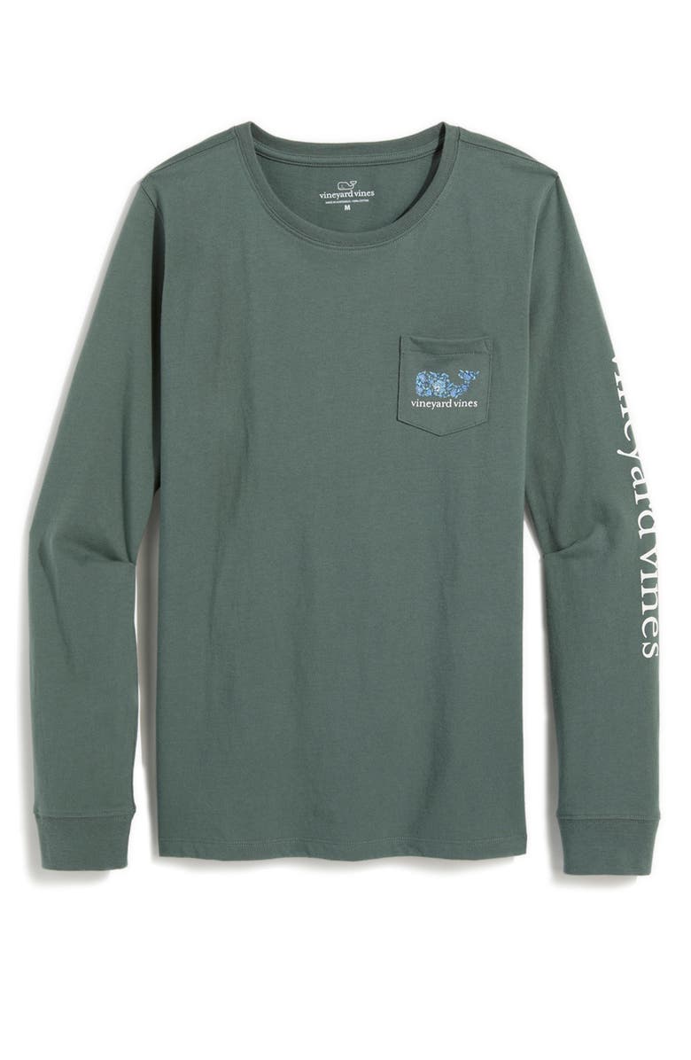 vineyard vines Long Sleeve Pocket Graphic T-Shirt, Main, color, Balsam