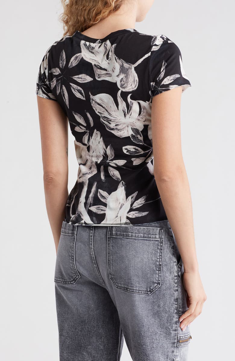 AllSaints Bela Jackie Floral T-Shirt, Alternate, color, Black