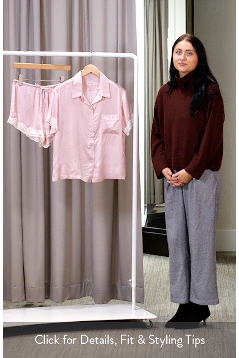 Annabelle Satin Lace Trim Short Pajamas video