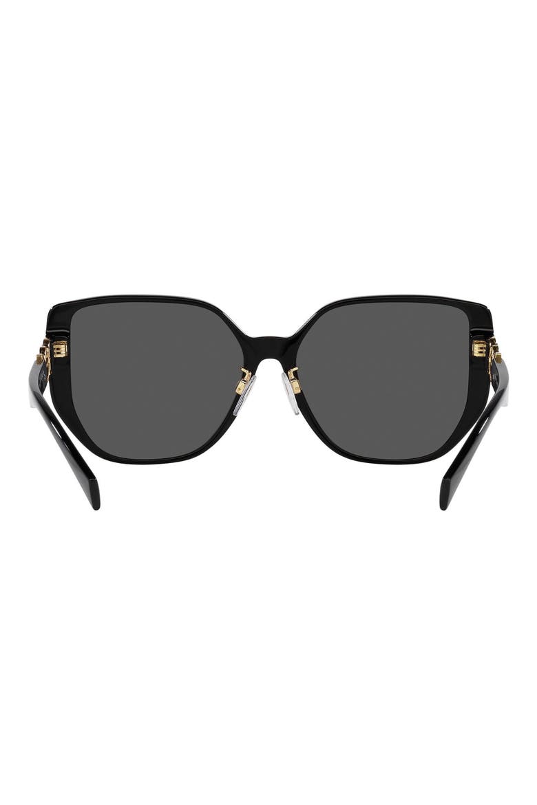 58mm Irregular Sunglasses, Alternate, color, BLACK