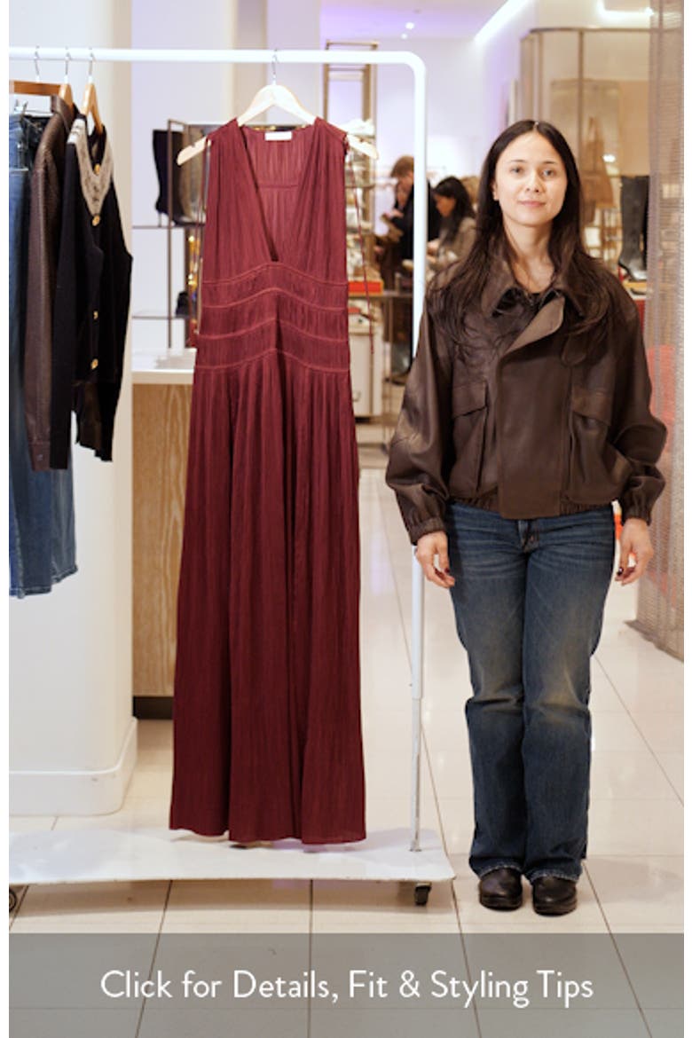 Tasneem Plissé Plunge Neck Gown video