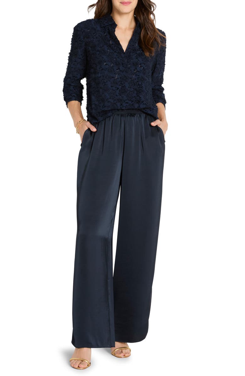NIC+ZOE Day Gloss Wide Leg Pull-On Pants, Alternate, color, Dark Indigo