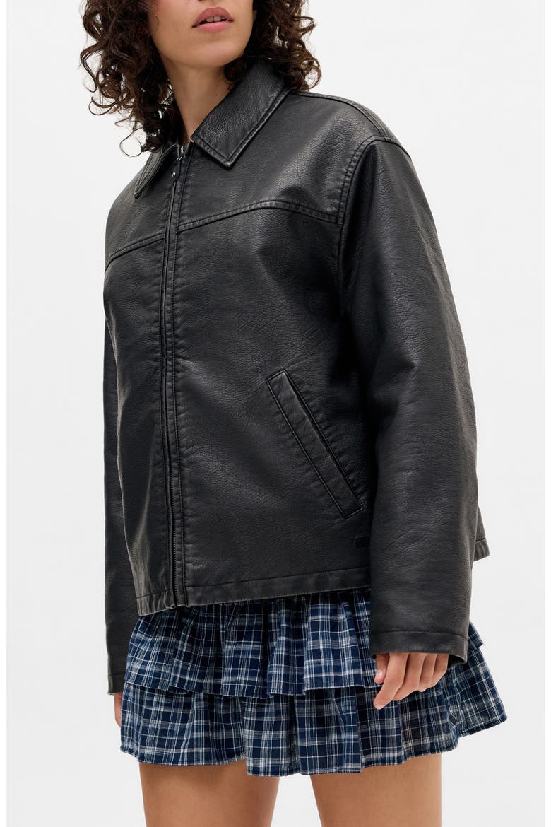Dex Wadded Faux Leather Jacket, Main, color, BLACK