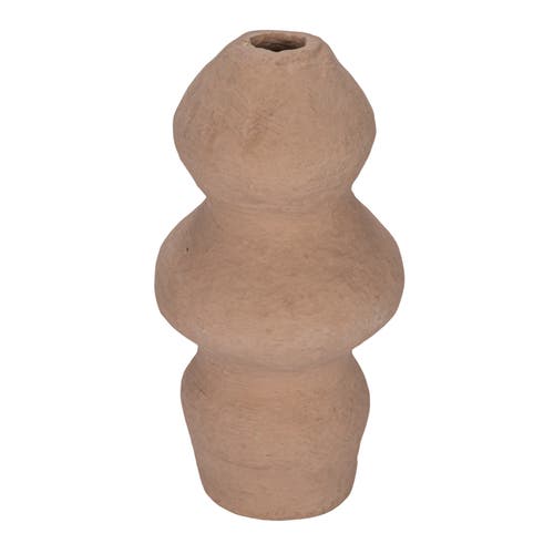 Storied Home Handmade Large Paper Mâché Vase With Dusty Color And Smooth Design, Pink In Brown