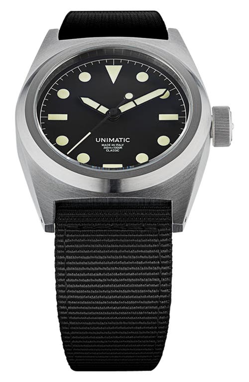 Unimatic Modello Due Automatic Nato Strap Classic Watch, 37mm X 39mm In Black Steel