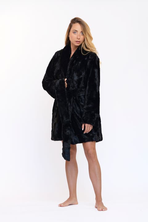 Ojai Retreat Faux Fur Robe with Silky Lining