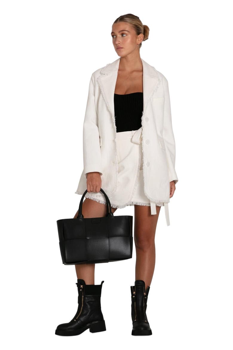 There She Goes Frayed Edge Skirt, Alternate, color, Cream