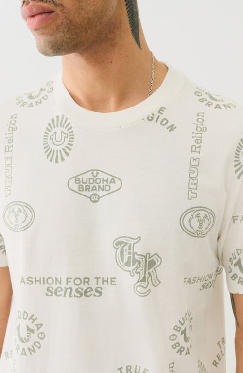 True Religion Scattered Print Cotton T-shirt In White