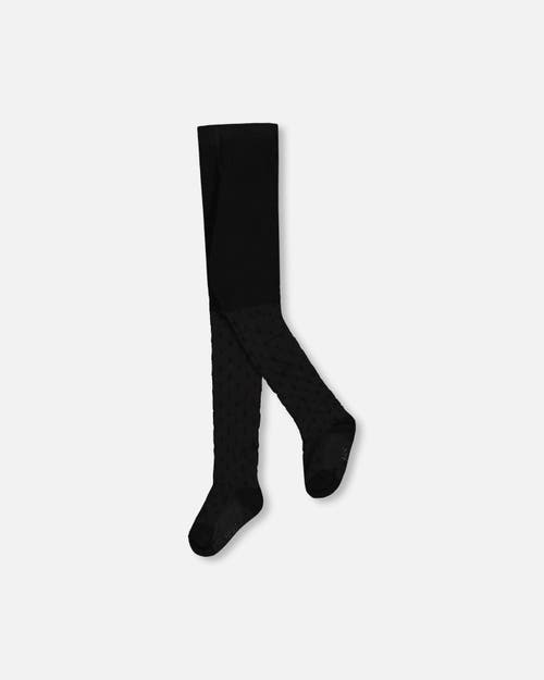 Deux Par Deux Knit Tights In Black