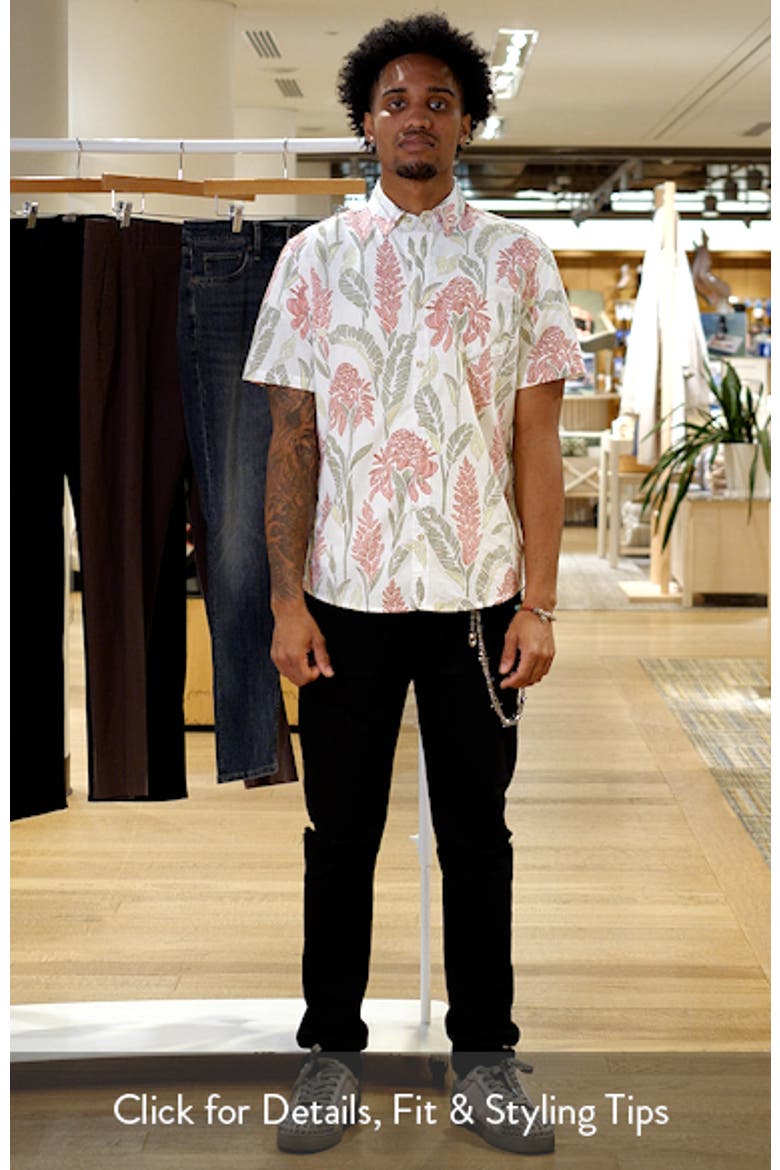 Ginger Burst Short Sleeve Button-Down Cotton Blend Sport Shirt video
