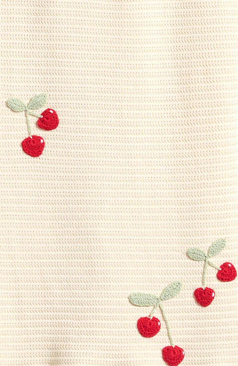 LoveShackFancy Kids' Ottie Cherry Print Crochet Dress, Alternate, color, Cherry Sail