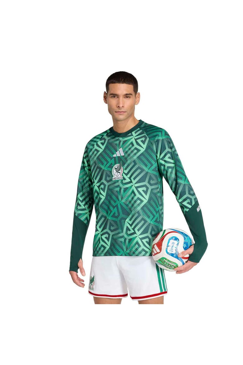 Men's adidas Green Mexico National Team 2026 Long Sleeve Pre-Match Top, Main, color, Green