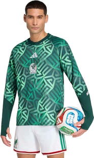 adidas Men's adidas Green Mexico National Team 2026 Long Sleeve Pre-Match Top