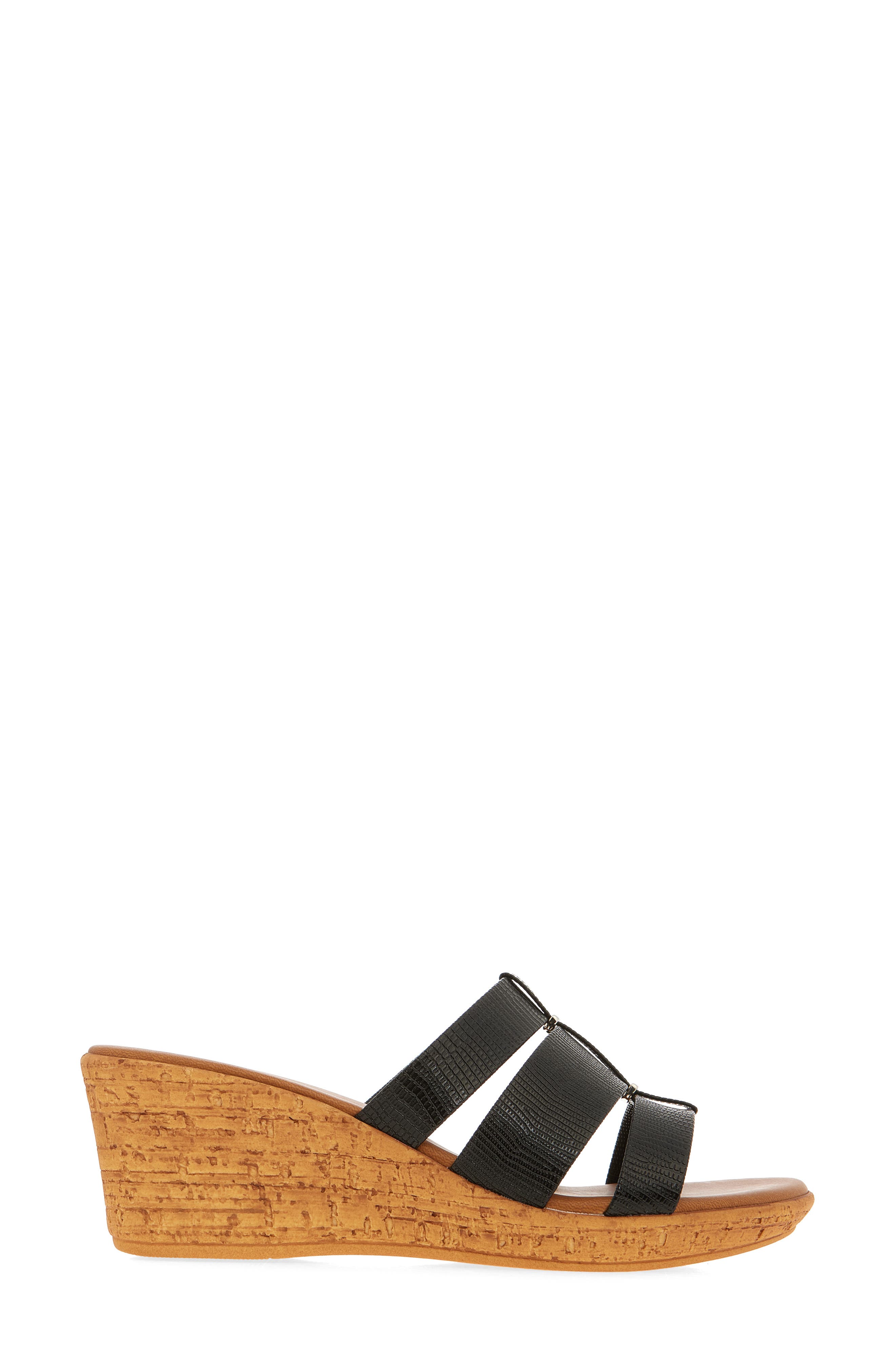 ITALIAN SHOEMAKERS Yuna Wedge Sandal, Alternate, color, Black