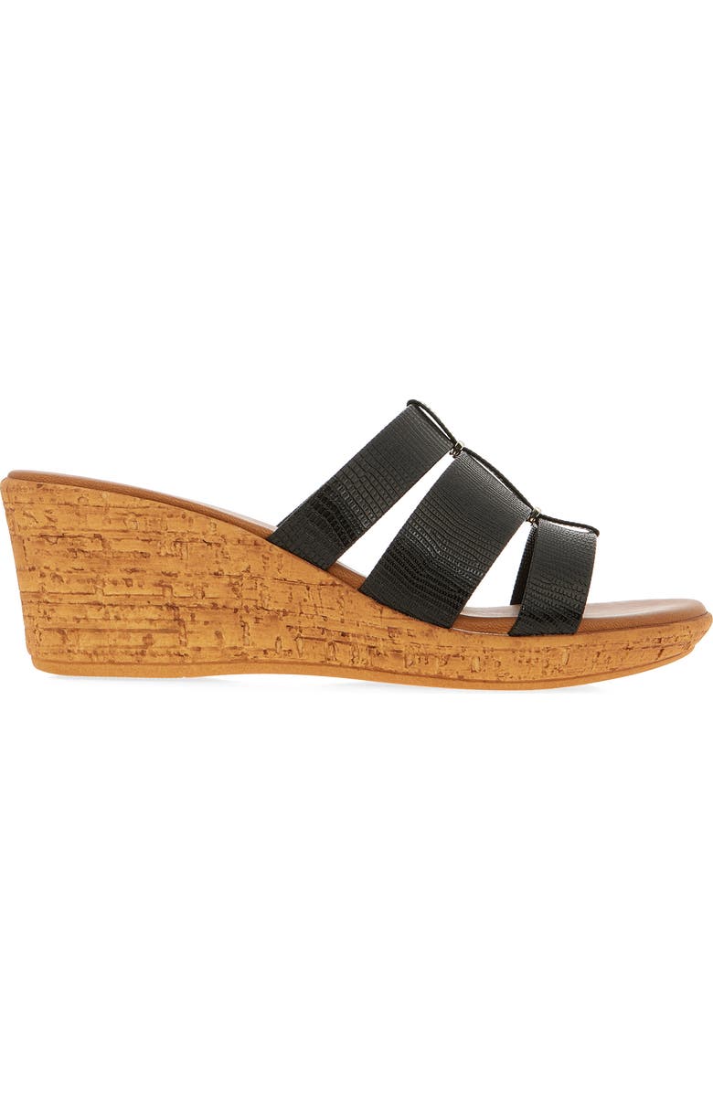 ITALIAN SHOEMAKERS Yuna Wedge Sandal, Alternate, color, Black