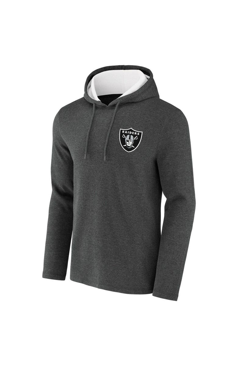 NFL X DARIUS RUCKER Men's NFL x Darius Rucker Collection by Fanatics Heathered Charcoal Las Vegas Raiders Waffle Knit Pullover Hoodie, Alternate, color, Heather Charcoal
