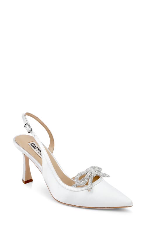 Badgley Mischka Bridal Georgie Slingback Half D'orsay Pointed Toe Pump In White
