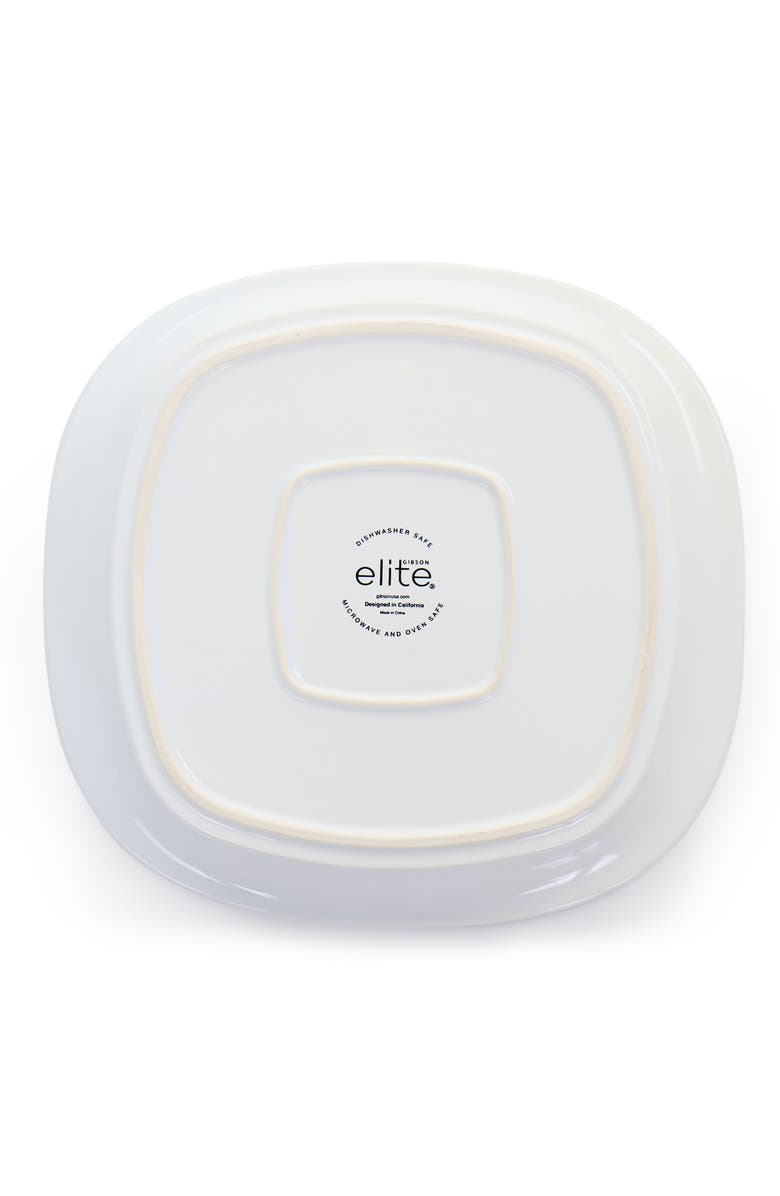 Gibson Elite Gracious Dining 1.9 Quart Stoneware Casserole with Glass Lid, Alternate, color, White