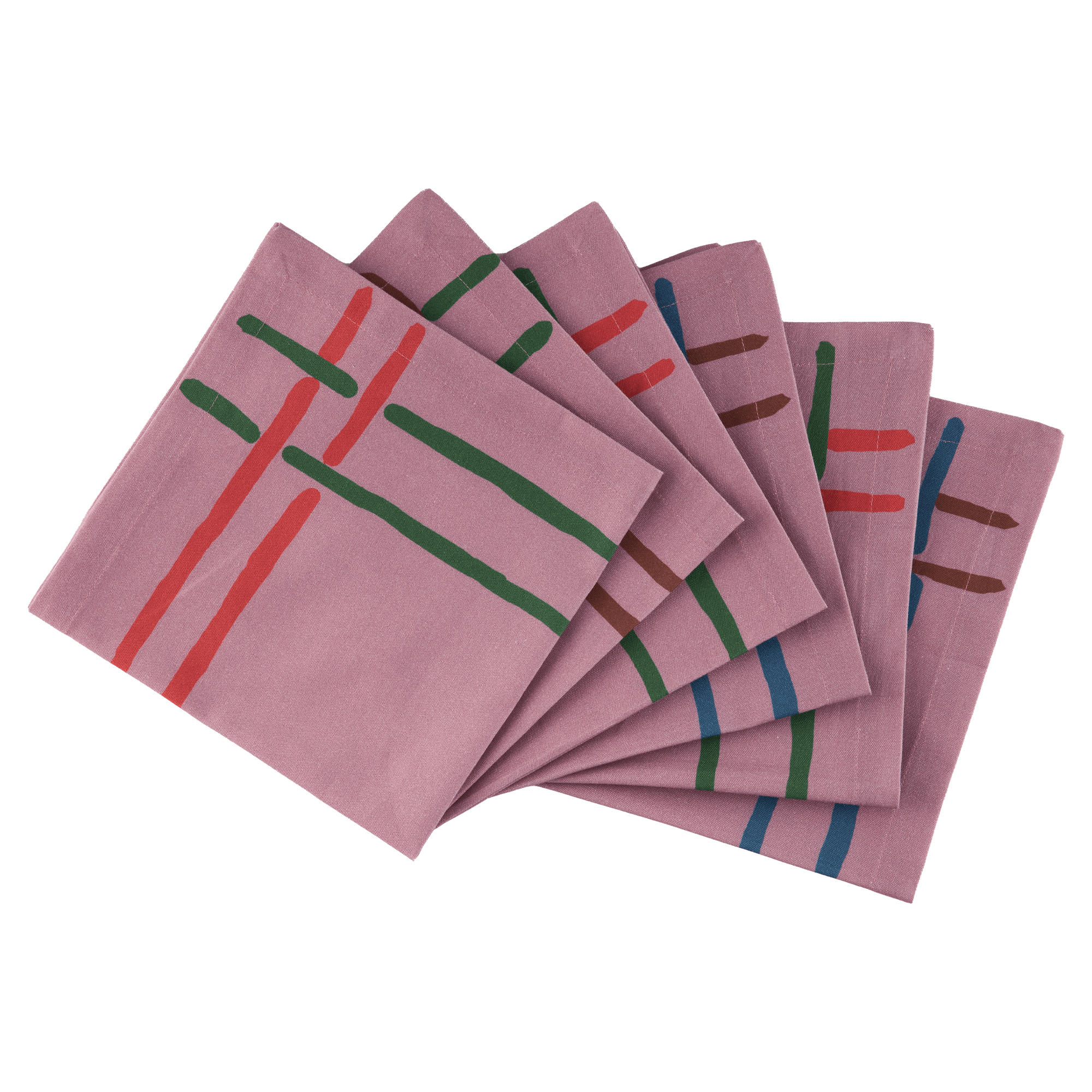 Sophie Williamson Design Napkins La Vie en Rose - Set of 6 in Pink 