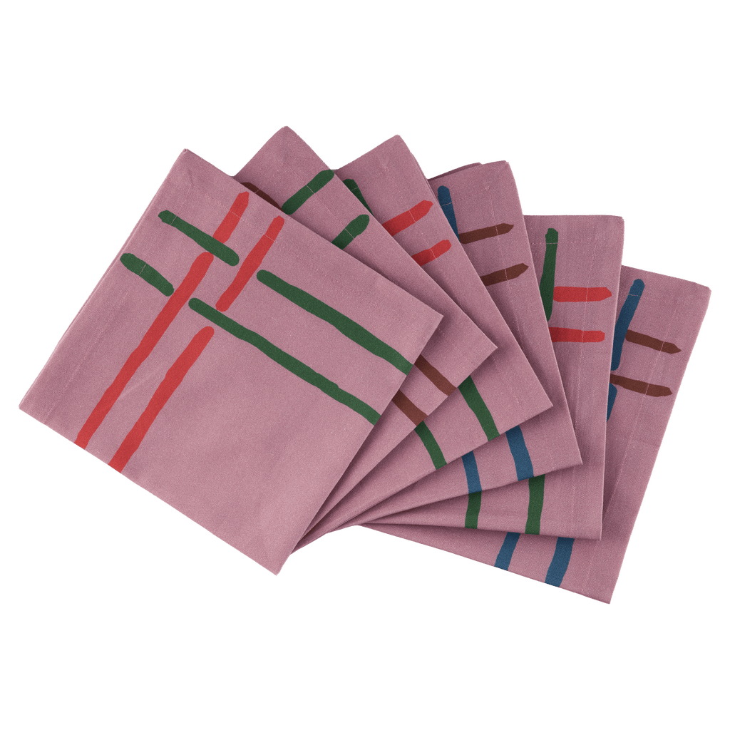 Sophie Williamson Design Napkins La Vie en Rose - Set of 6 in Pink  product