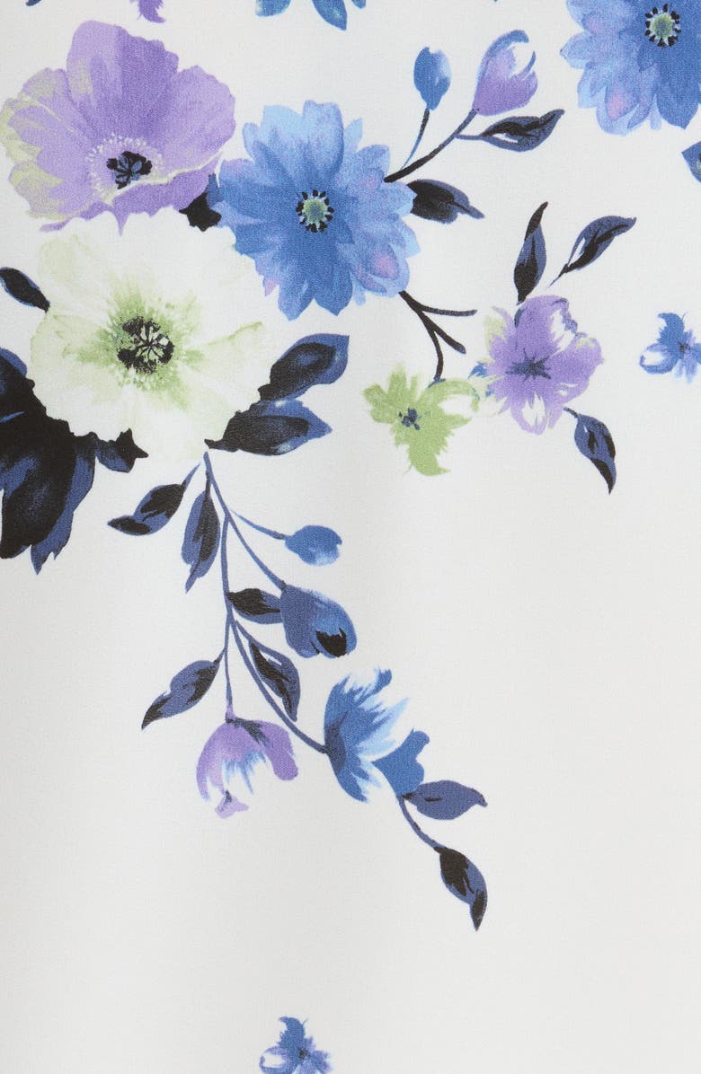 KASPER Flutter Sleeve Top, Alternate, color, Lily White Multi