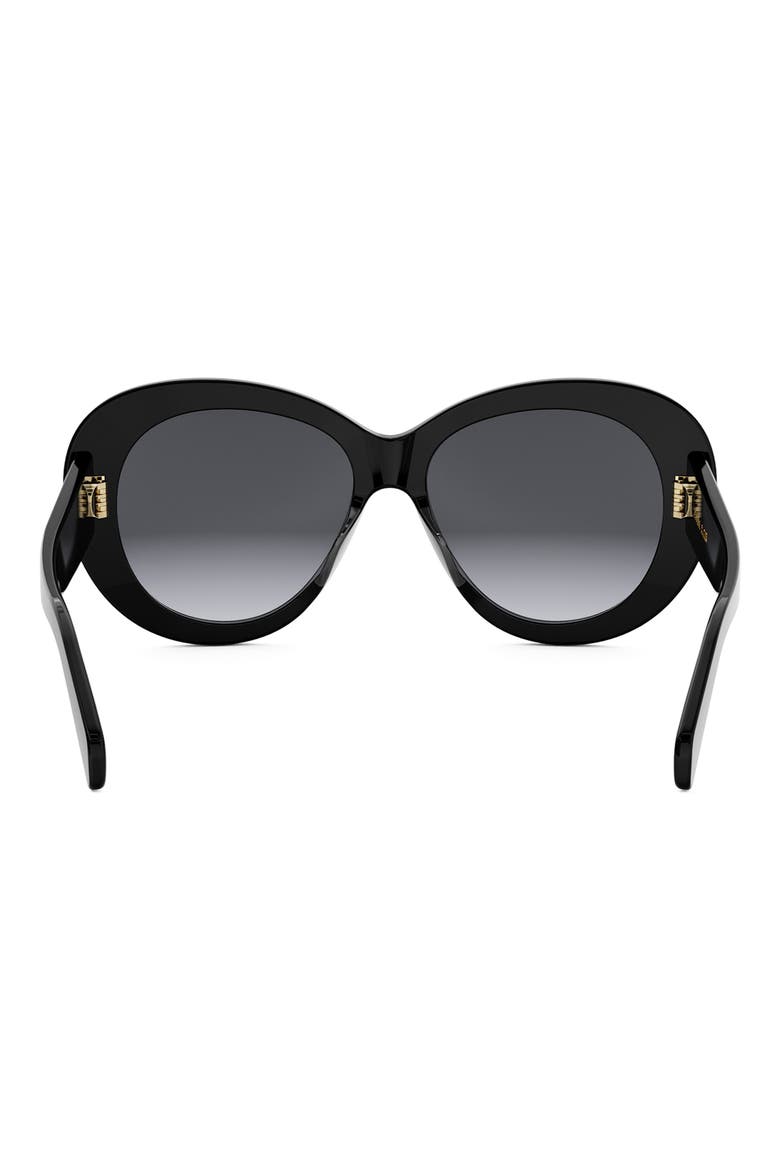 Triomphe 55mm Gradient Butterfly Sunglasses, Alternate, color, SHINY BLACK / GRADIENT SMOKE