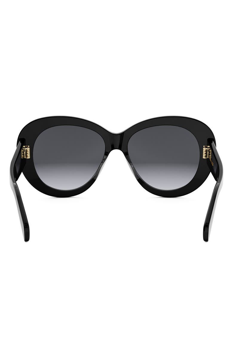 CELINE Triomphe 55mm Gradient Butterfly Sunglasses, Alternate, color, Shiny Black / Gradient Smoke