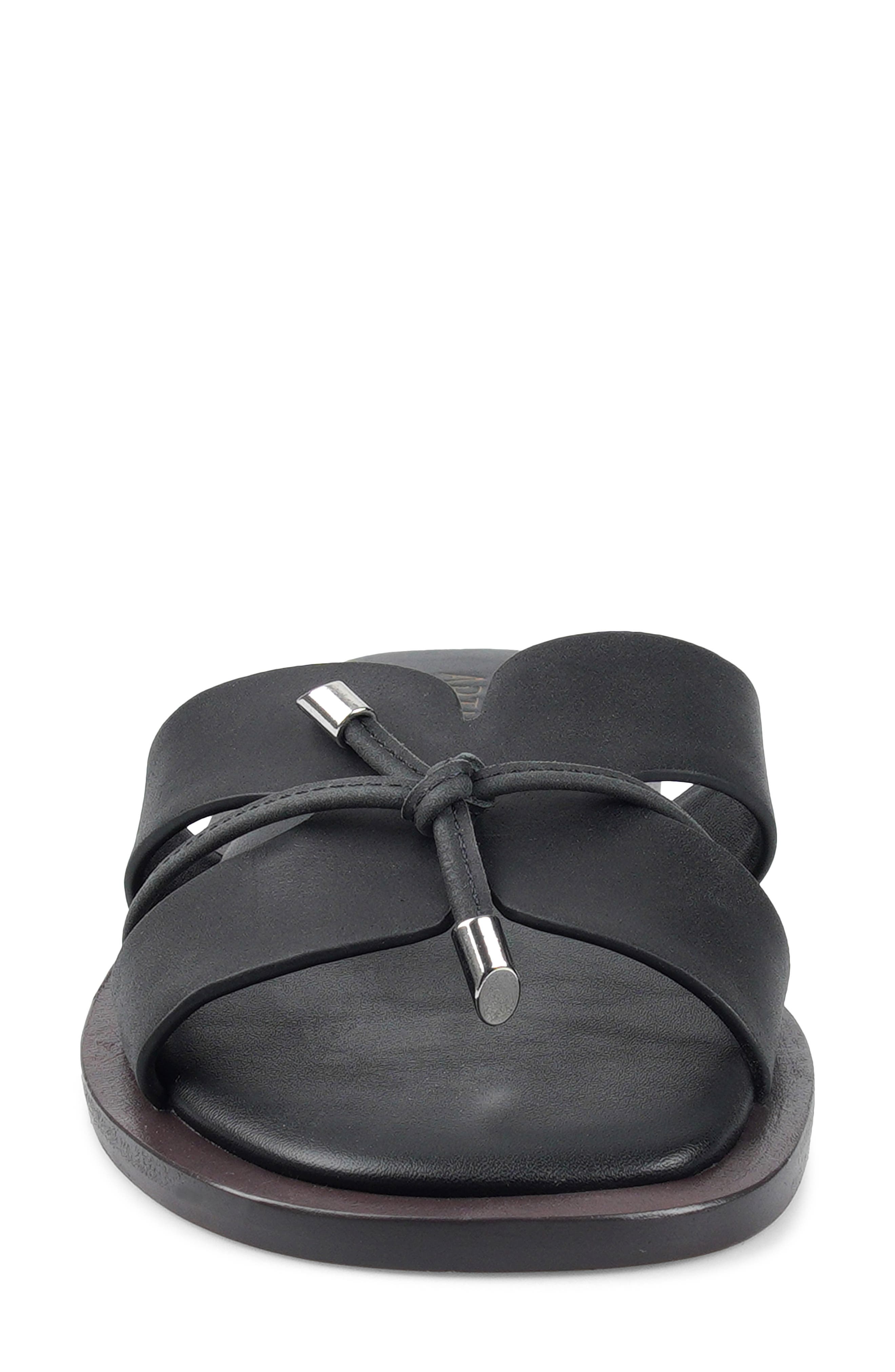 Beck Leather Slide Sandal, Alternate, color, BLACK LEATHER