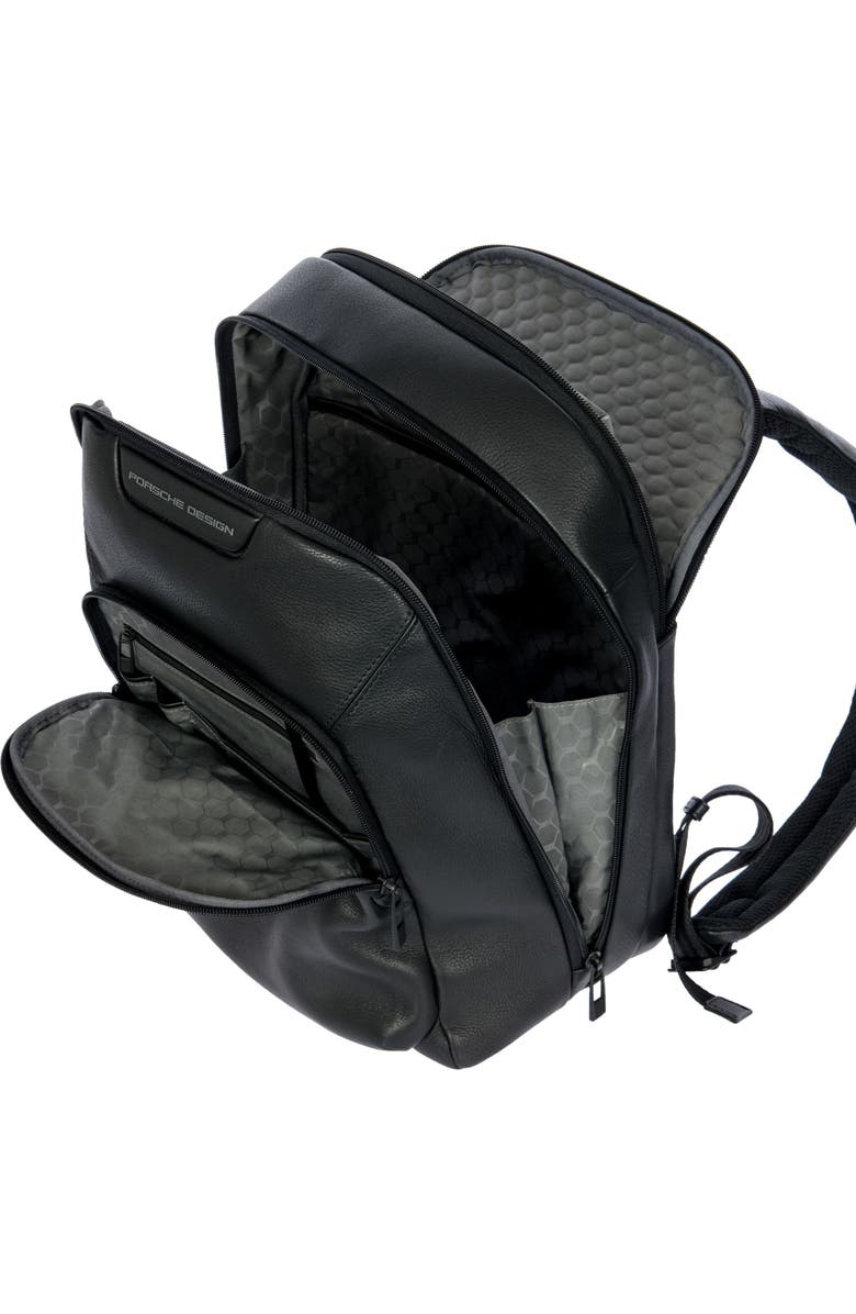 Porsche Design Roadster Leather EVO Backpack S, Alternate, color, Black