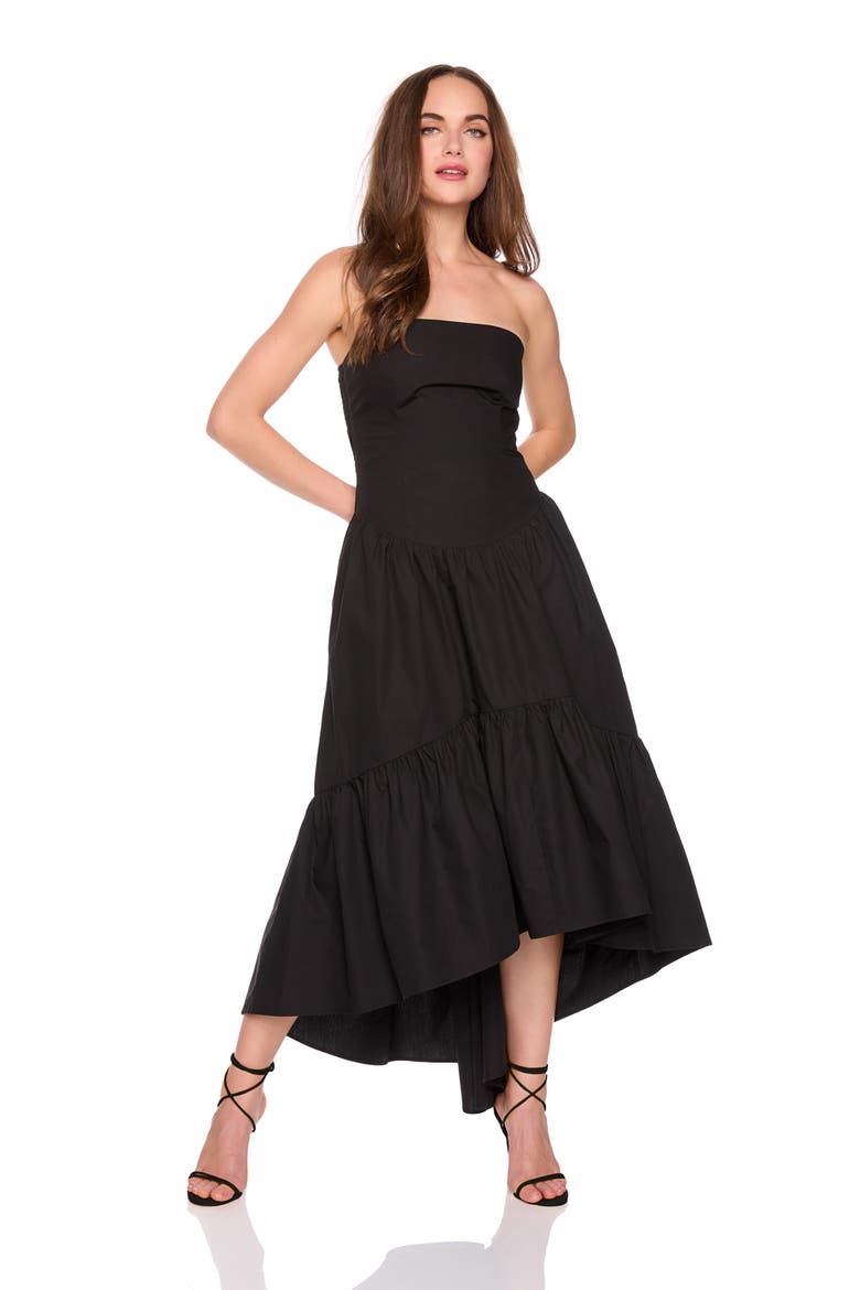 Poplin Tube High Low Dress, Alternate, color, BLACK