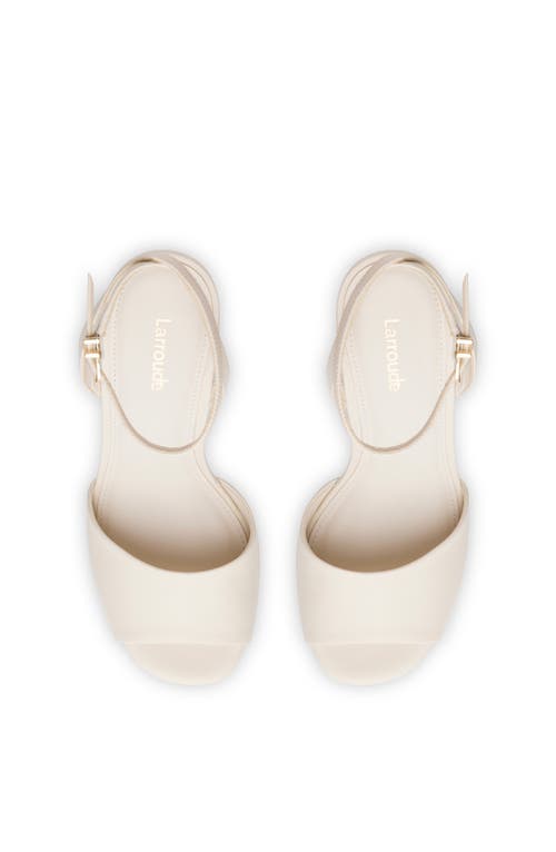 Larroude Yves Ankle Strap Wedge Sandal In Ivory