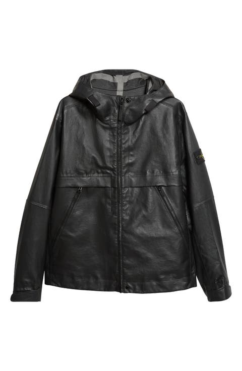 Hooded Lambskin Leather Jacket