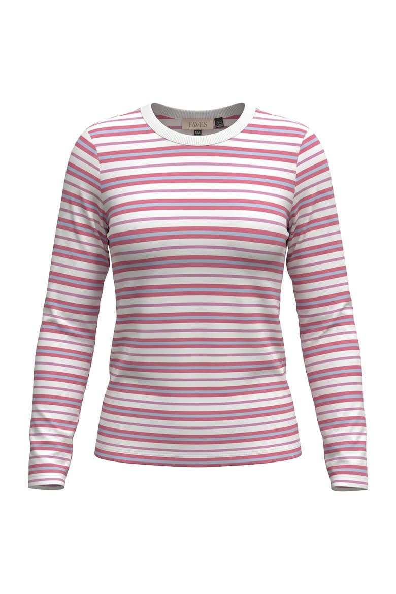 Long Sleeve Ribbed V-Neck Tee, Main, color, Rose