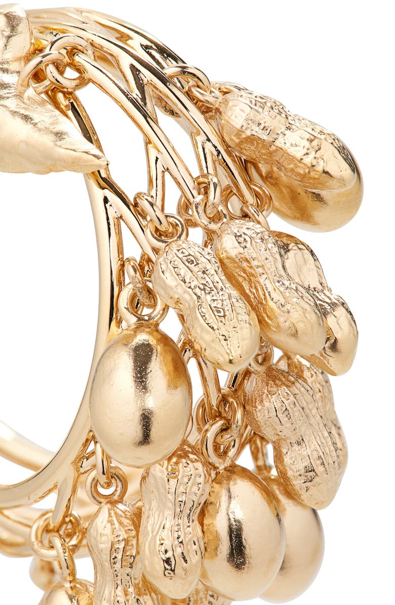 Givenchy Lucky Charms Golden Hoop Earrings, Alternate, color, Golden Yellow