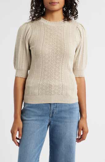 Wit & Wisdom Pointelle Elbow Sleeve Sweater