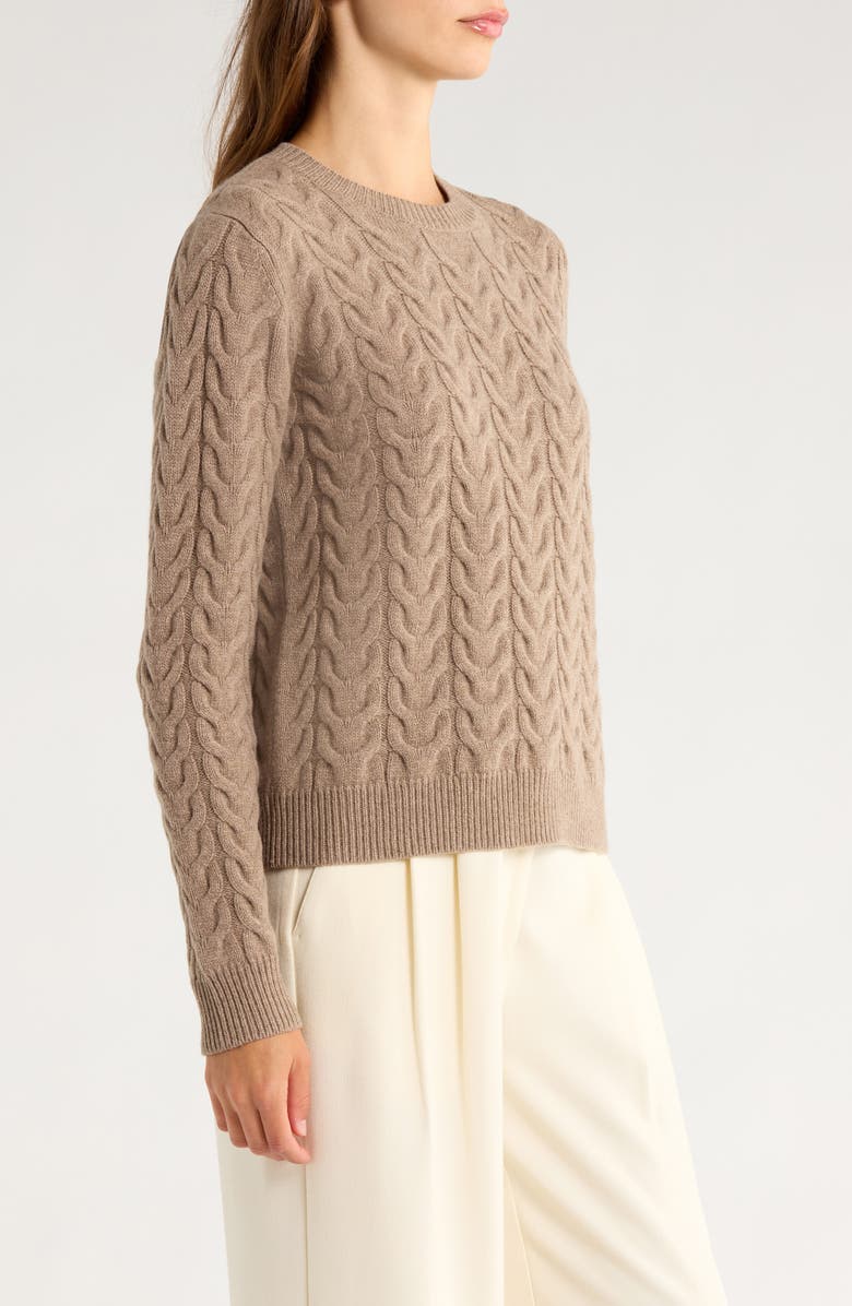 Max Mara Aramis Cashmere Cable Knit Sweater, Alternate, color, Camel